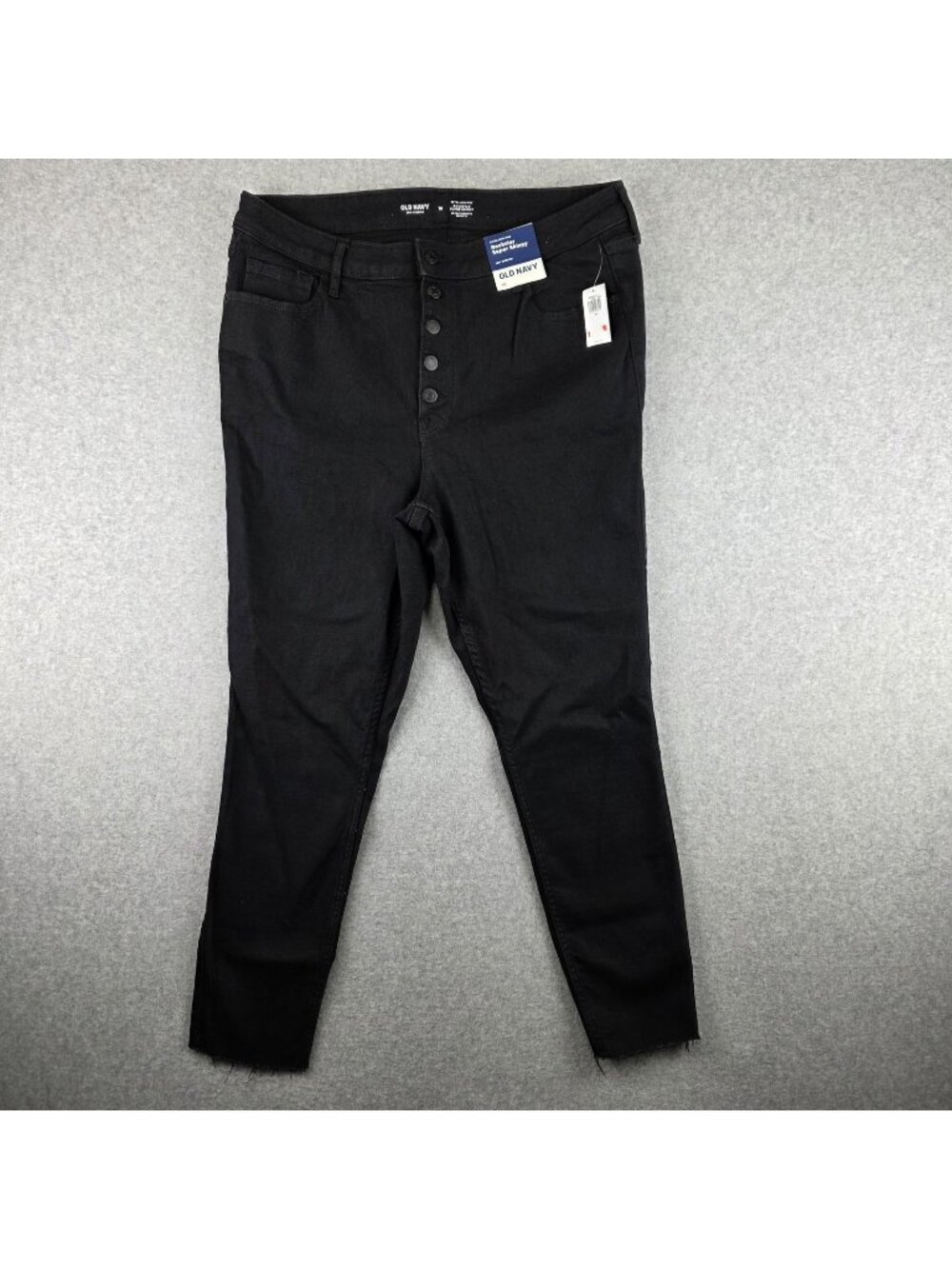 Old Navy Rockstar Super Skinny Jeans Womens 16 Black Extra High Rise NWT Stretch